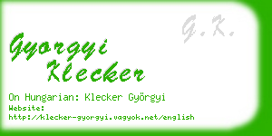 gyorgyi klecker business card